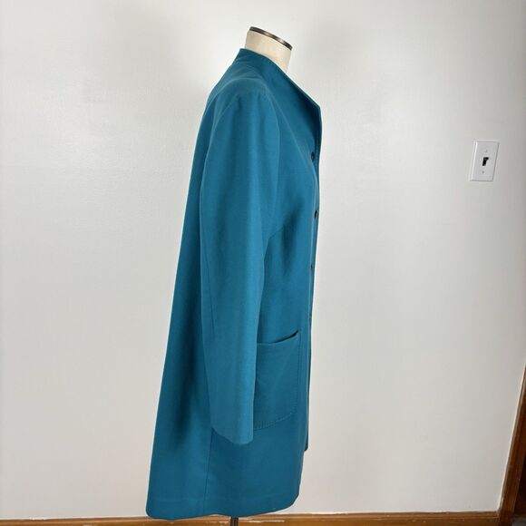 J Jill Chelsea Coat Long Peacoat Ocean Teal Blue Fits Like Large see Description - Picture 9 of 13